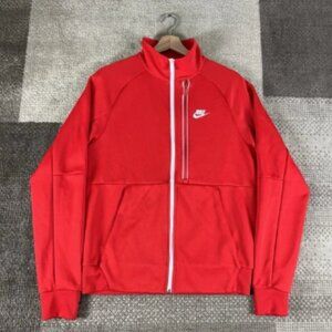 Nike Men's Sportswear Tribute‎ N98 Track Jacket Size Small Red Hoodie Full Zip
